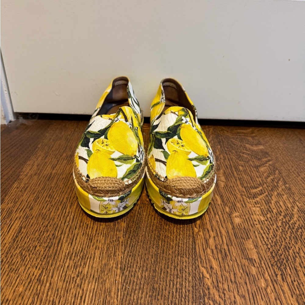 Dolce & Gabbana Yellow Lemon Espadrilles